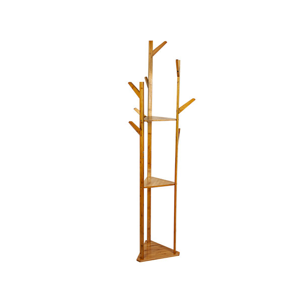 Brayden Studio Wendelin Solid Wood 6 Hook Freestanding Coat Stand